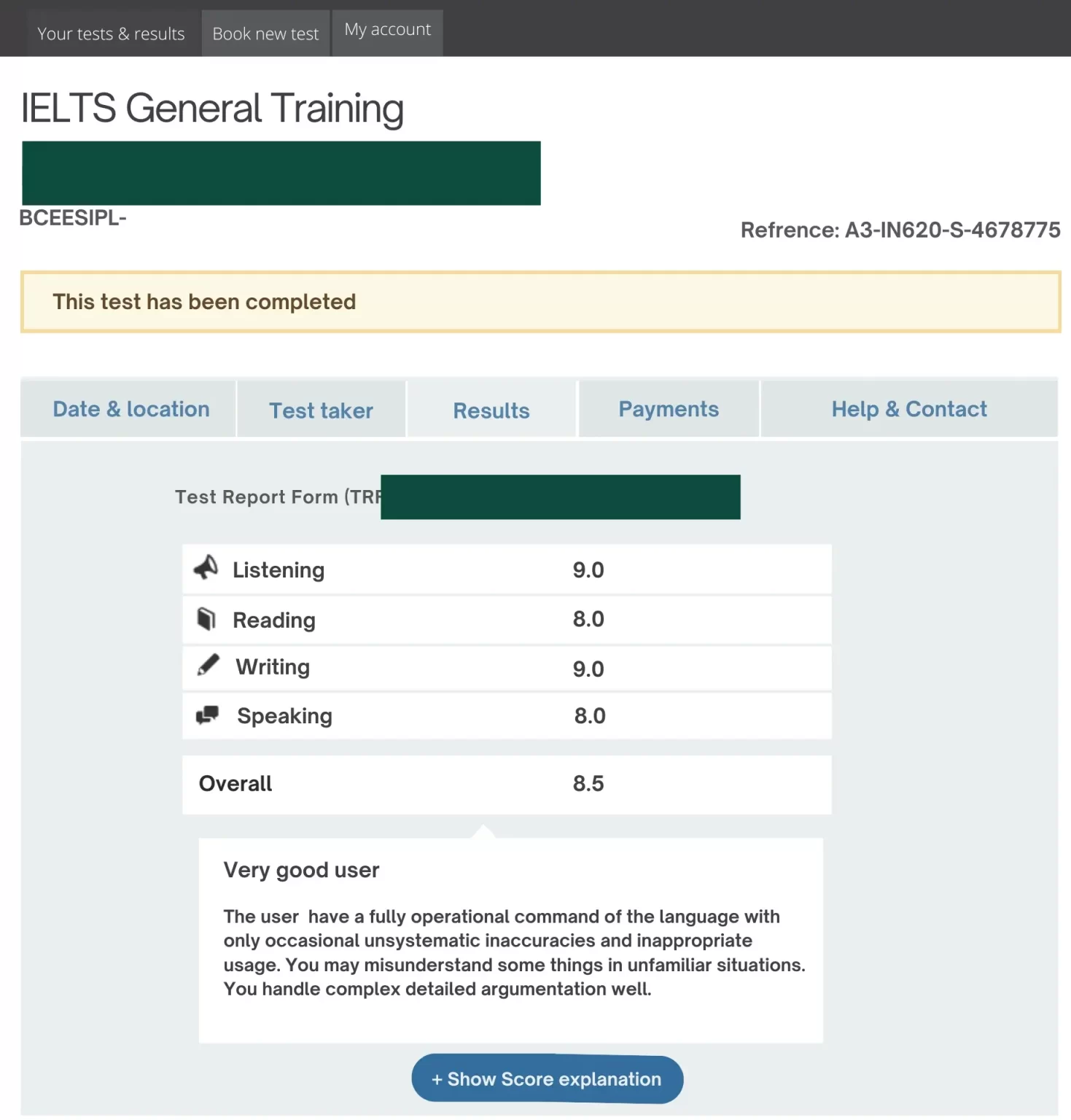 British Council IELTS Certificate