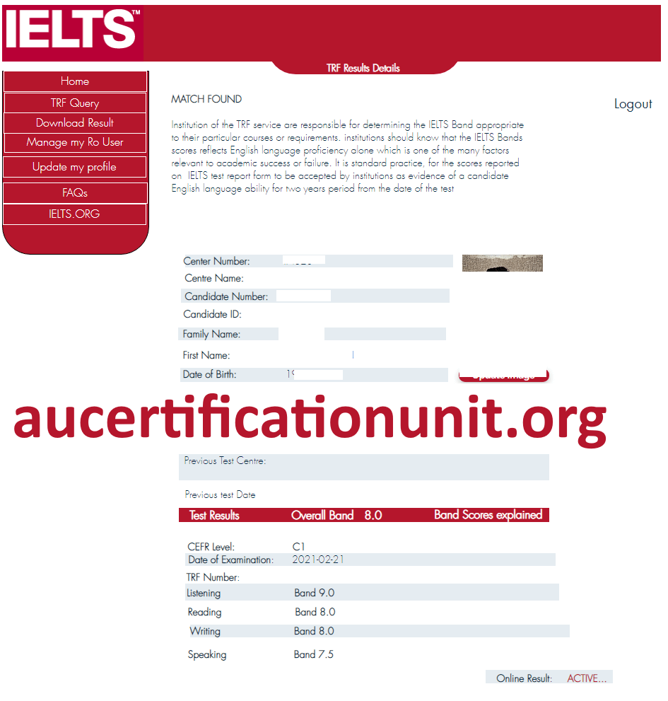 Result Confirmation